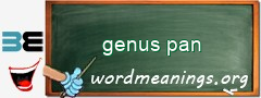 WordMeaning blackboard for genus pan